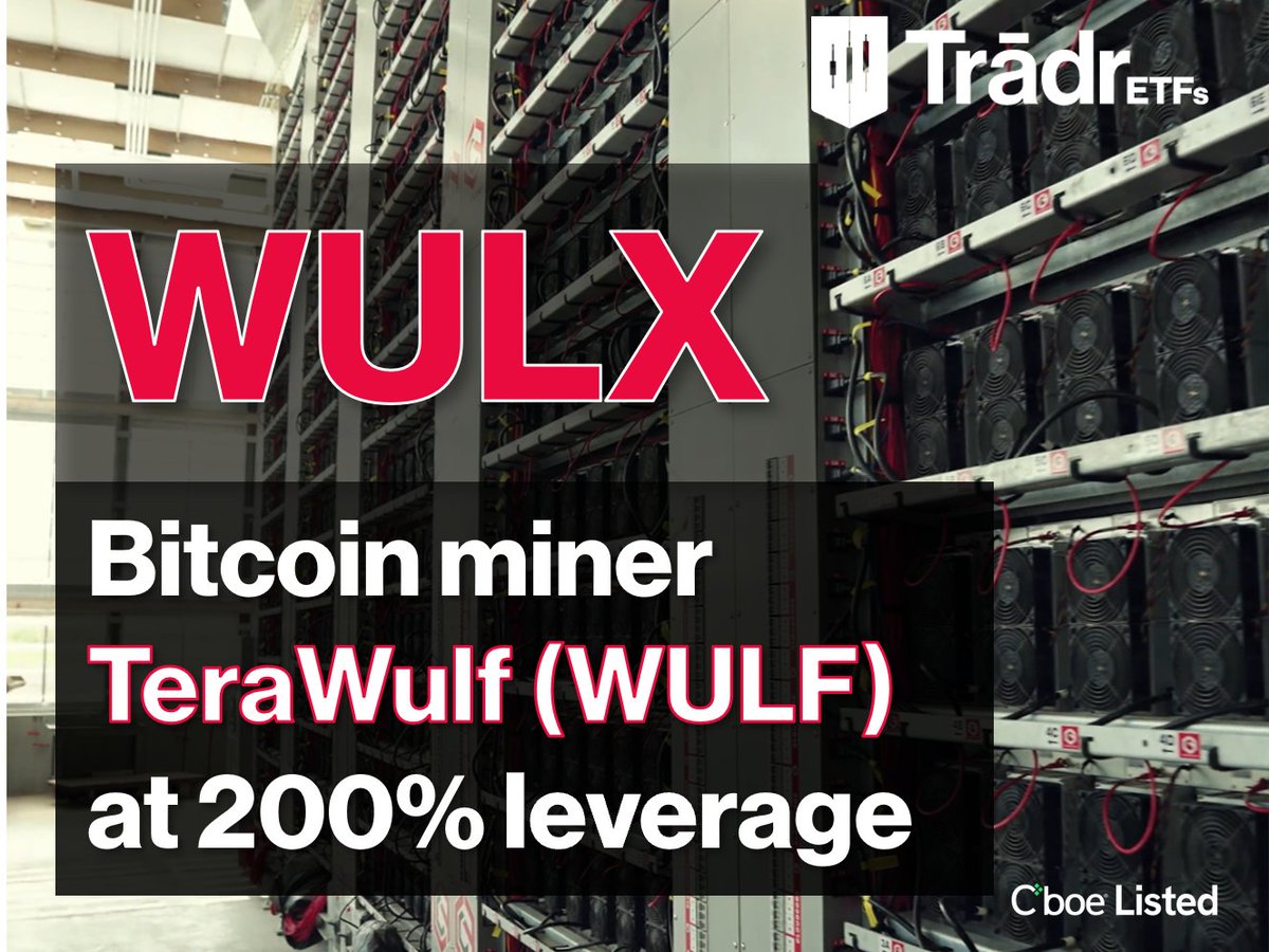 Bitcoin mining and AI hosting are lucrative businesses, and <a href="/TeraWulfInc/">TeraWulf</a>  stands out in the space. With the Tradr 2X Long $WULF Daily ETF, traders can seek 200% of the daily performance of its stock. Remember the ticker $WULX for your next bullish short-term trade. #WULF