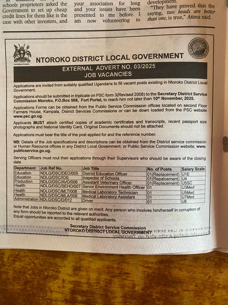JobAdvertsUG's tweet image. #ICYMI Several Districts Local Governments are hiring 

RETWEET TO SHARE WIDELY