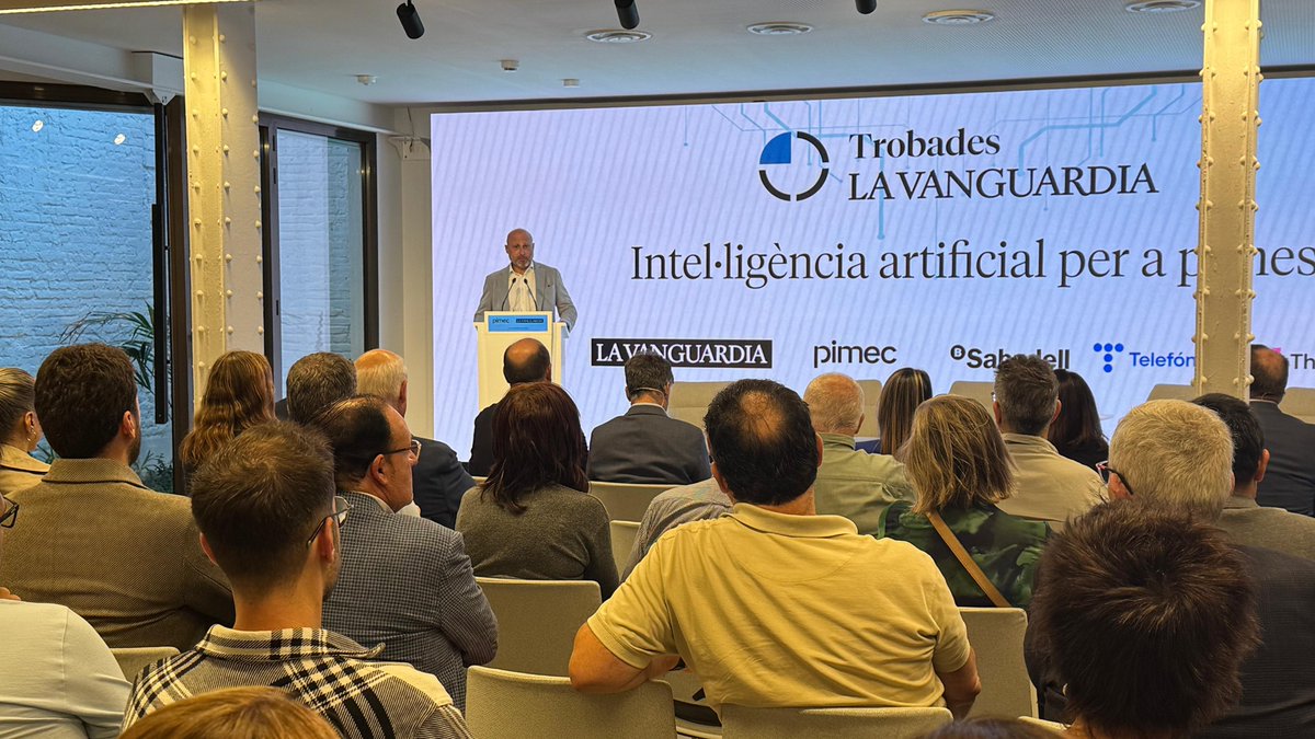 Pimec (@pimec) on Twitter photo Avui parlem dels usos de la Intel·ligència Artificial a les pimes en un acte organitzat conjuntament amb <a href="/LaVanguardia/">La Vanguardia</a>.
📌 Comptem amb experts que ens expliquen els beneficis que aporta la implantació de la IA en la gestió i organització de les micro, petites i mitjanes Avui parlem dels usos de la Intel·ligència Artificial a les pimes en un acte organitzat conjuntament amb <a href="/LaVanguardia/">La Vanguardia</a>.
📌 Comptem amb experts que ens expliquen els beneficis que aporta la implantació de la IA en la gestió i organització de les micro, petites i mitjanes