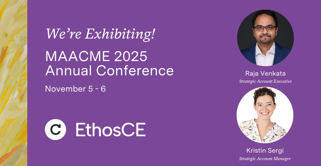 gocadmium's tweet image. We&apos;ll be in PA next month for the 2025 MAACME Annual Conference! Stop by to see Kristin and Raja and learn why EthosCE is the LMS healthcare professionals trust to simplify continuing education. 

#MAACME #CME #LMS #EthosCE #Cadmium