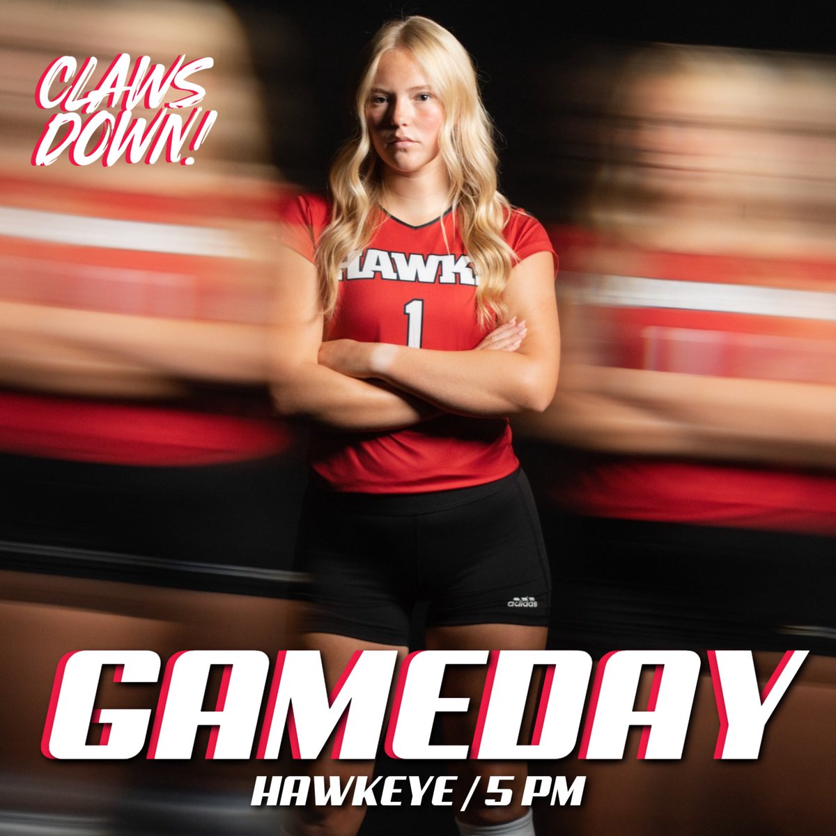 𝗙𝗜𝗡𝗔𝗟 𝗧𝗜𝗠𝗘 𝗔𝗧 𝗛𝗢𝗠𝗘 𝗗𝗨𝗥𝗜𝗡𝗚 𝗧𝗛𝗘 𝗥𝗘𝗚𝗨𝗟𝗔𝗥 𝗦𝗘𝗔𝗦𝗢𝗡!

Game 3️⃣0️⃣
🆚: Hawkeye Community College
⌚️: 5 PM
📍: Cox Activities Center
📺📱🖥: bit.ly/HomeStreams

#ClawsDown | 🔴⚫️⚪️🏐