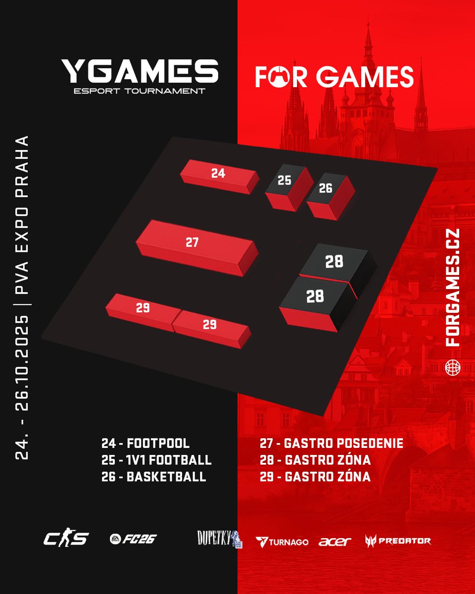 Aby si vedel, kde nás na FOR GAMES hľadať. 😁 Pozri si podrobnú mapku, kúp si lístok a príď sa pozrieť na PVA EXPO Praha. 😉

Predpredaj diváckych lístkov na YGames Praha a FORGAMES nájdeš tu: bit.ly/forgames25_tic… 🔗

#forgames #ygamespraha #esport #ygames