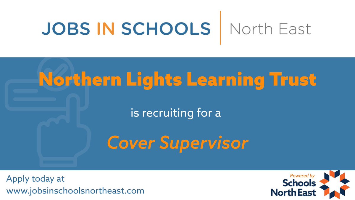 .<a href="/NorthernLLT/">NorthernLightsLearningTrust</a> is looking for a Cover Supervisor.

Find out more: ow.ly/ACVf50XgYfX