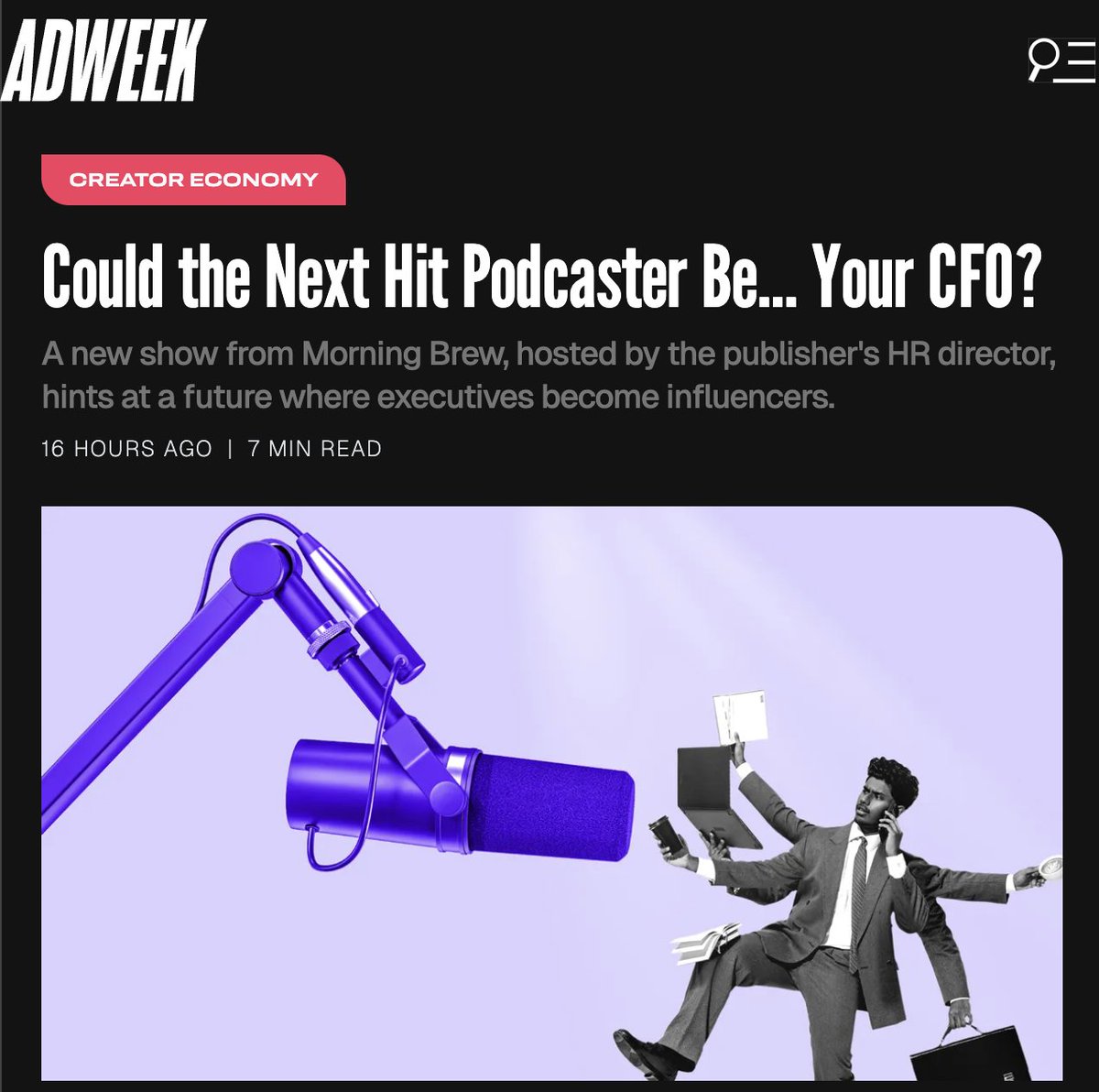 The people ops to podcaster pipeline is up and running

"We are building out a mechanism that enables not just our journalists, but also our business-side folks, to be creators." - <a href="/DevinMcCueEmery/">Devin Emery</a> 

🔗: adweek.com/media/podcaste…