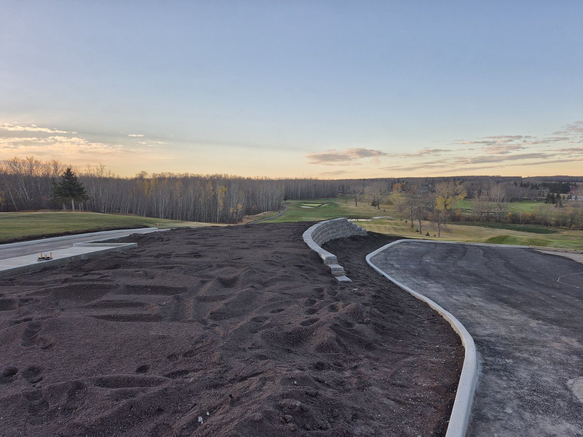 #1 tee concrete work is done. Next spring, we construct perennial plantings, a starter shack &amp; signage. #LLBGC