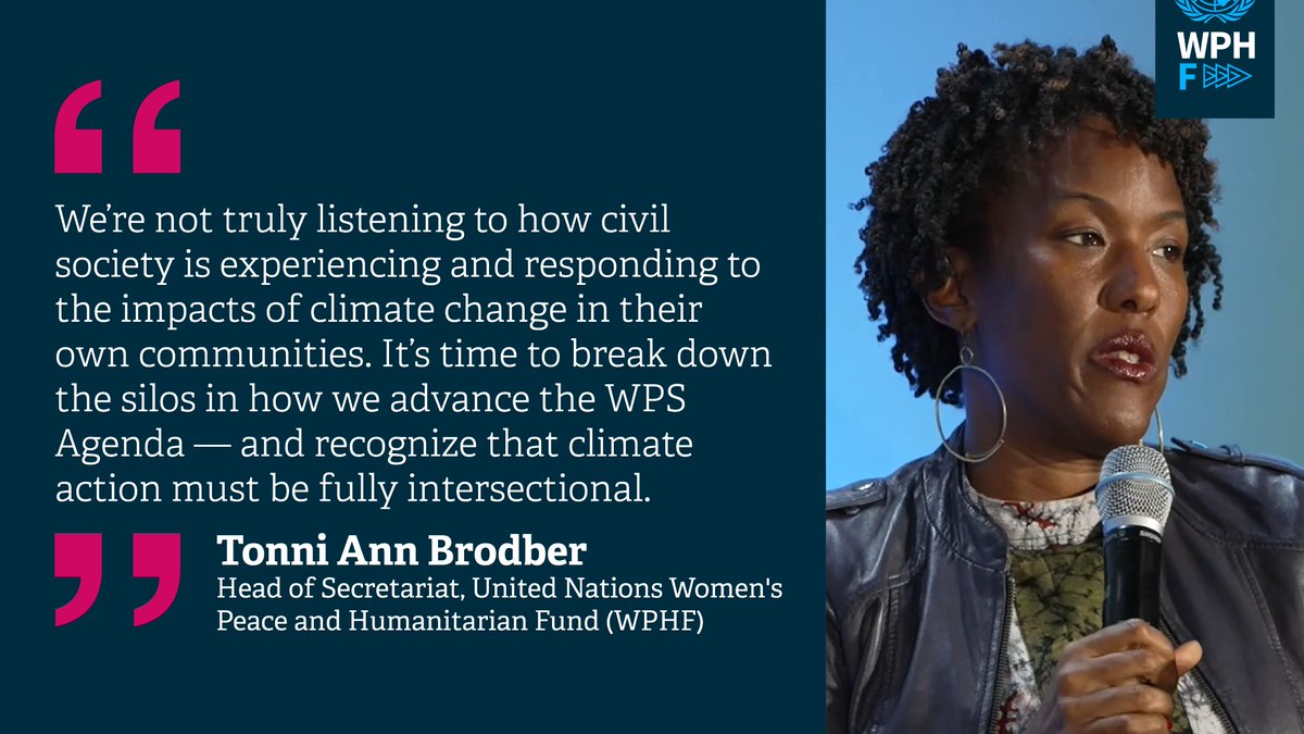 wphfund's tweet photo. Around the world, local women's orgs are leading the charge on #ClimateAction.
At #BCSC2025, our Head of Secretariat @caribanuck highlighted how our Funding Initiative on #ClimateSecurity - launched in 🤝 w/ @GermanyDiplo & @MZEZ_RS - is supporting their work on the frontlines. https://t.co/ojnvnIrG7H