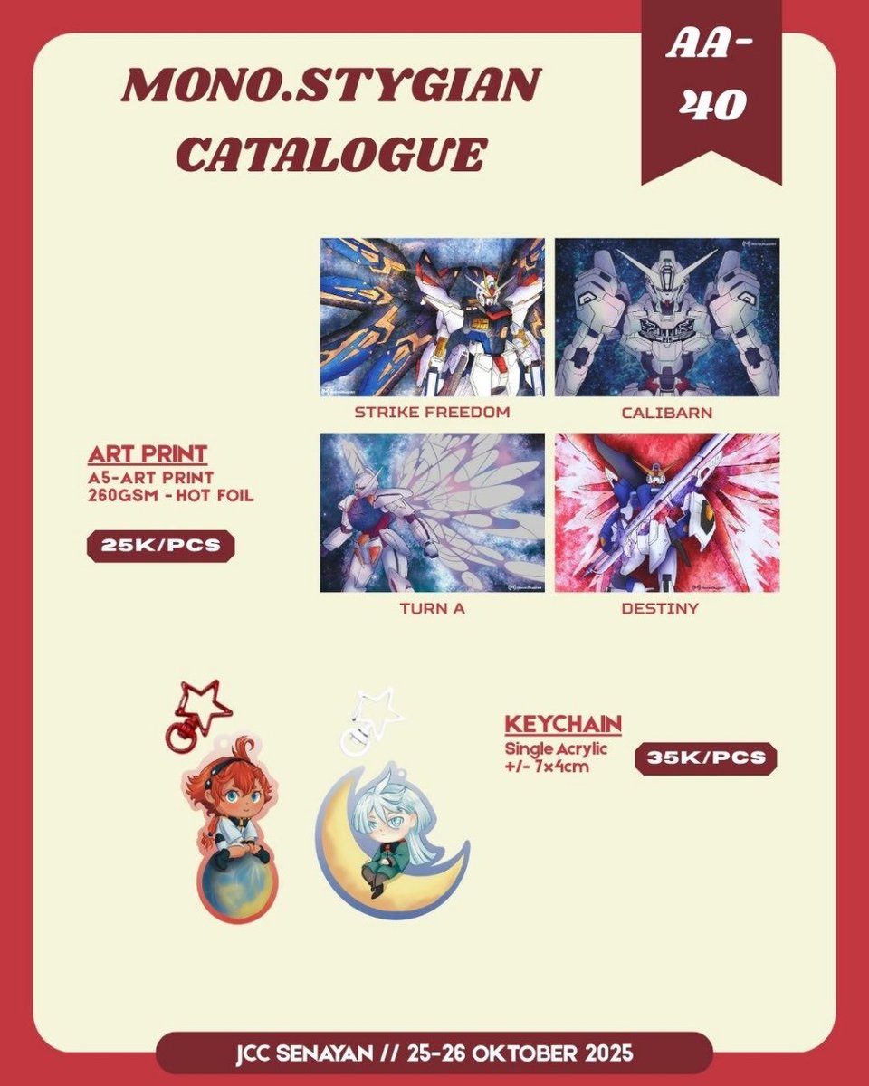 Like &amp; Share are appreciated 🙌🏻

INDONESIA COMIC CON - CATALOGUE

📍Gado-Gado Isekai (AA-40)
✨ Fandom : Gundam, Evangelion

My catalogue for the Indonesia Comic Con is finally here ! Come visit my booth and check out the collection 💥

#indonesiacomiccon #ICC #comiccon #artbooth