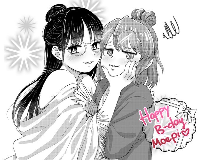 萌子ちゃん誕生日おめでとう (遅くなりましたがついに先生の最新イラスト参考しておそろい髪型の2人描けるようになりました) #関根萌子生誕祭 #関根萌子生誕祭2025 #僕ヤバ