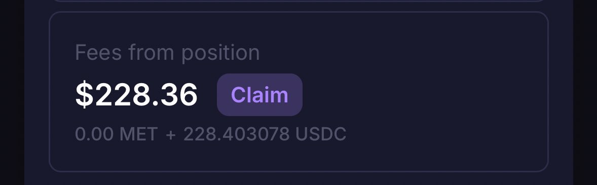 Taheer_Defi's tweet photo. Congratulations @MeteoraAG, team @0xSoju and @realdezen among others and the @met_lparmy army on successful TGE. Grateful for my allocation, very grateful for building a teck that lets me earn fees with ease. 

While the price may not look juicy at the beginning, the wise ones know that this is the best opportunity to steal the tokens governing the leading protocol on @solana in volume which has made over $100M in revenue. It’s unthinkable for the tokens to trade at $250M MC. 

I am in for the long ride, every fee i make will be used by me to buyback and increase my allocation. Meteora is gud fee tek, and everything revolves around $MET. 
See you at $10B