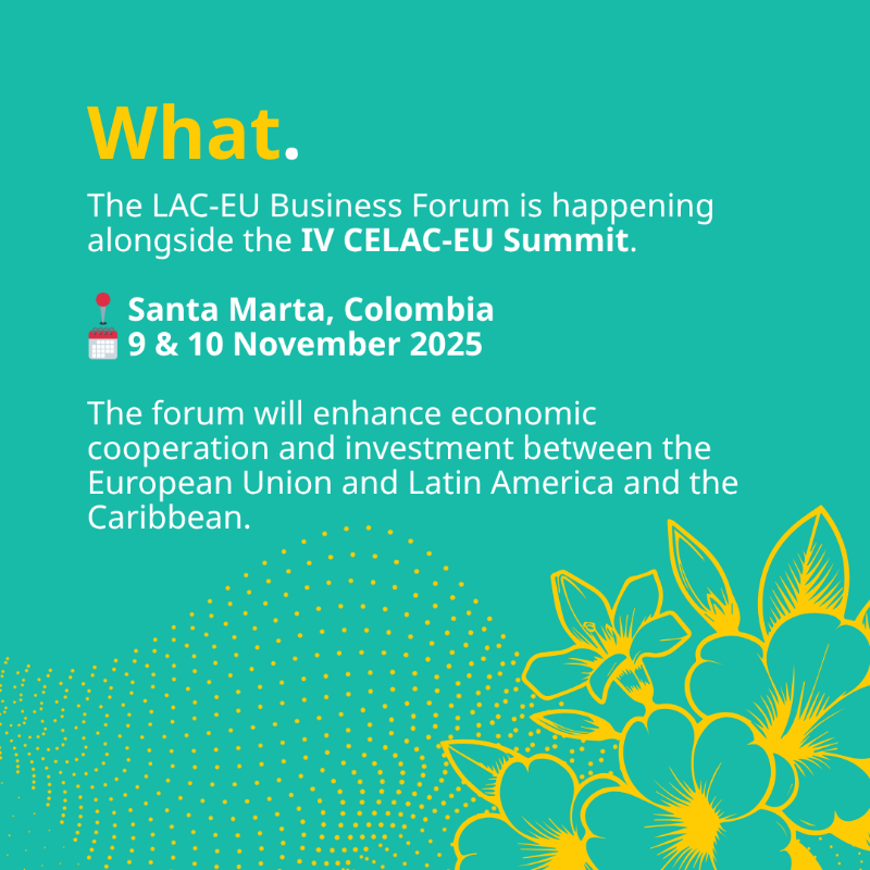EU_Partnerships's tweet photo. The LAC-EU Business Forum is taking place 9 and 10 November in Santa Marta, Colombia 📍
 
Stay tuned for the livestreaming of the opening session.
More info ➡️ https://t.co/m1gi6QjisO
 
#LACEU #PartnersInChange
@CancilleriaCol @the_IDB @AgendaCAF @UEenColombia