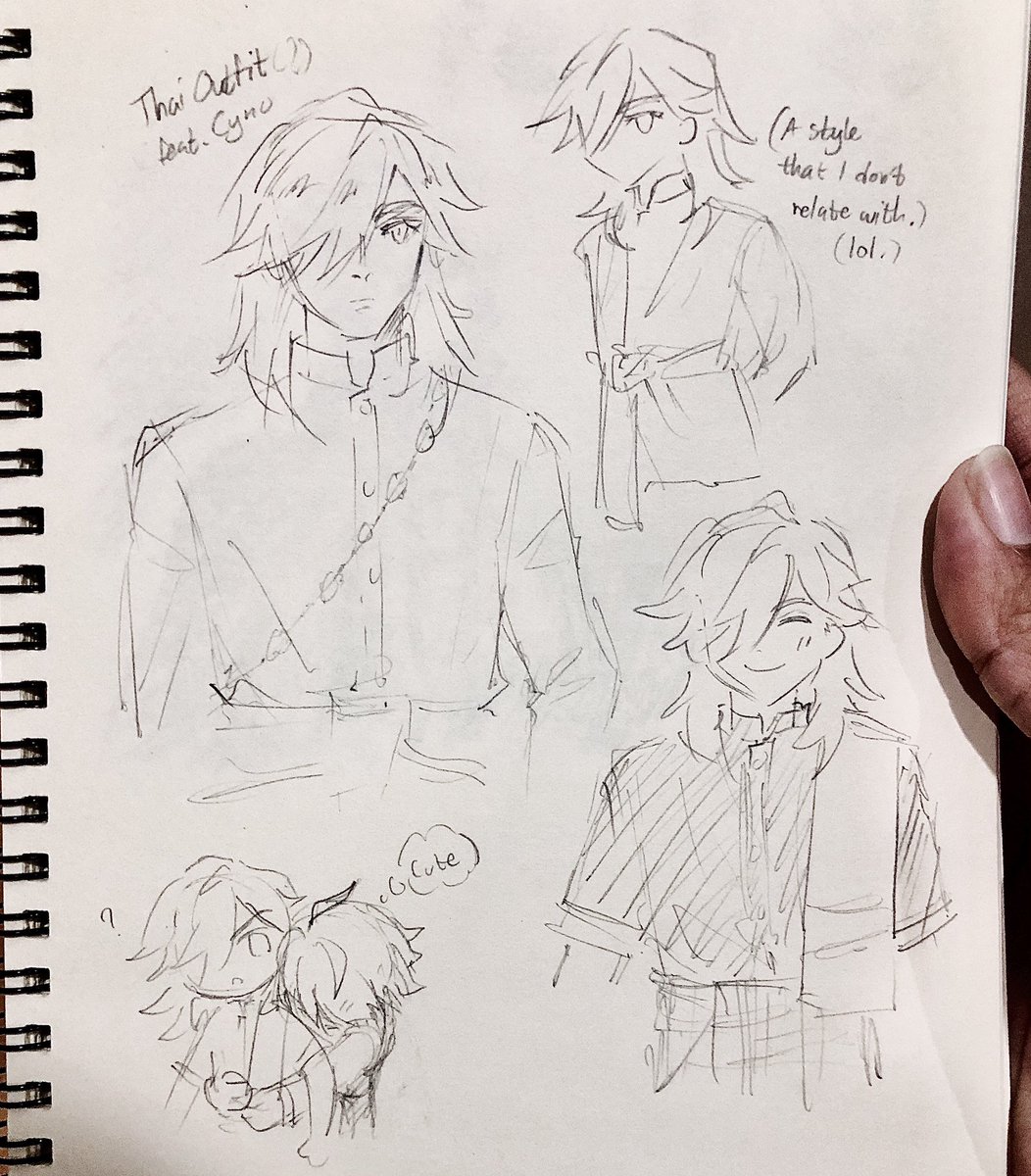 cyno in traditional thai outfits doodles (with a lil bit of cyhaino)! my country is one of those multicultural countries and she has undergone through.. history… so, i have mixed opinions (some r from local culture but some r modified by royalty so they give diff feelings 😂)