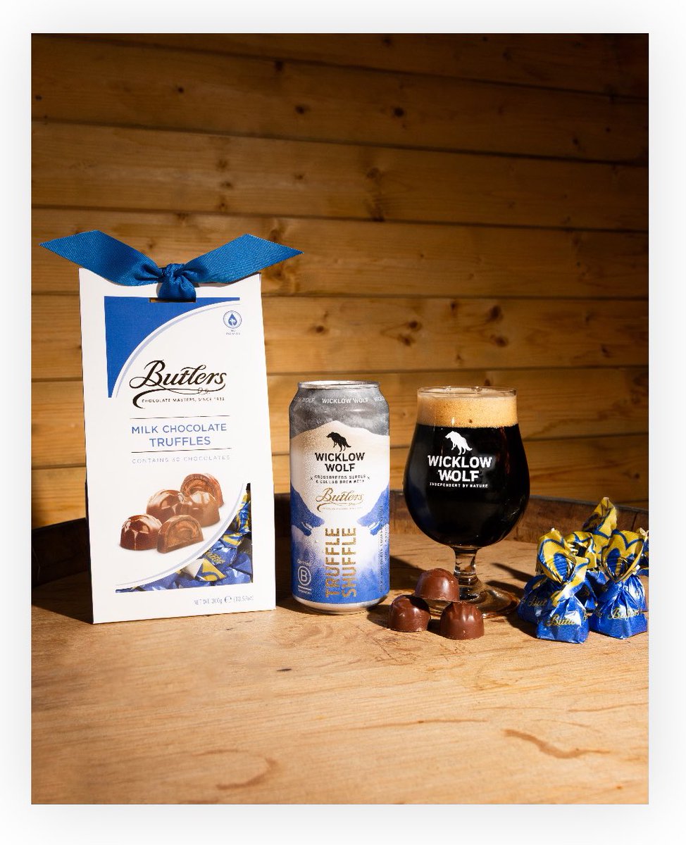 irish_writing's tweet photo. What a collab between two great Irish businesses @ButlersChocs and @wicklowwolfbrew - #TruffleShuffle beers and chocolate! @ButlersChocs kindly sponsor our Food and Drink Magazine Award β€οΈπ https://t.co/F9vui8oQoq