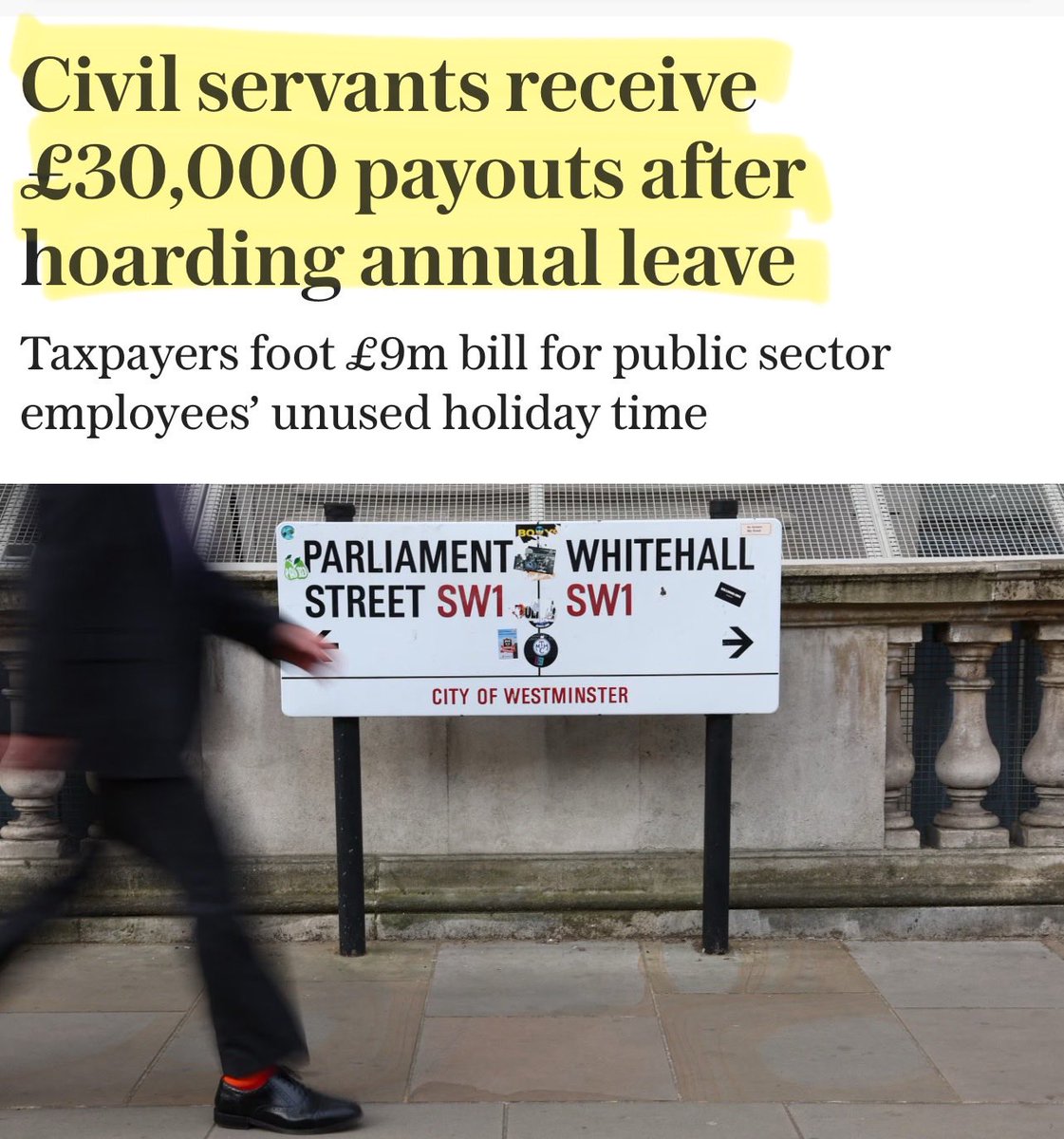 In almost all private businesses you use your annual leave or you lose it!

But not the tax payer civil service oh no!

Civil servants are leaving Whitehall with up to £30,000 payouts for unused annual leave!  In the last 3 years we’ve funded £9m of taxpayers’ money paying out to