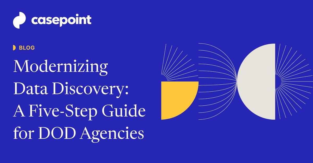 Modernizing data discovery in the #DoD isn’t just a tech upgrade — it’s a critical step toward smarter, more secure operations. ⚙️

See how a 5-step modernization roadmap helps agencies boost efficiency and strengthen readiness. ⬇️
hubs.la/Q03PNDcS0

#GovTech  #LegalTech