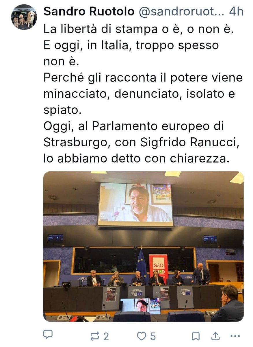 <a href="/GPDP_IT/">Garante Privacy</a> <a href="/SigfridoRanucci/">Sigfrido Ranucci</a> <a href="/reportrai3/">Report</a> Nella puntata a fare da corollario ai deliri d'accuse parteciparono coloro che poi dal 2020 a seguire si resero responsabili di censure massive e di atti incostituzionali.
Non posso taggare anche l'eurOn. Ruotolo perché sospeso da X per violazione regole.
x.com/ValeReinstated…