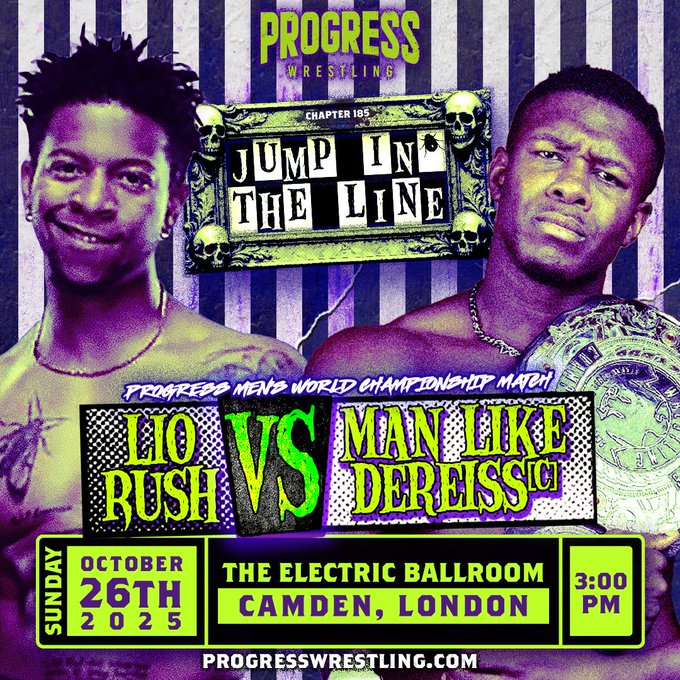 GWPodcastUK's tweet image. 🏆 PROGRESS Men's World Championship 
@DEREISS_  (c) vs @IamLioRush 

The Man of the Hour sent a diss track to the champion, who responded in true 0121 fashion! Now they settle it for the gold.

It's Gregg's vs Tesco Meal Deals! 🎤
 #Chapter185 #JumpInTheLine #ThisIsPROGRESS