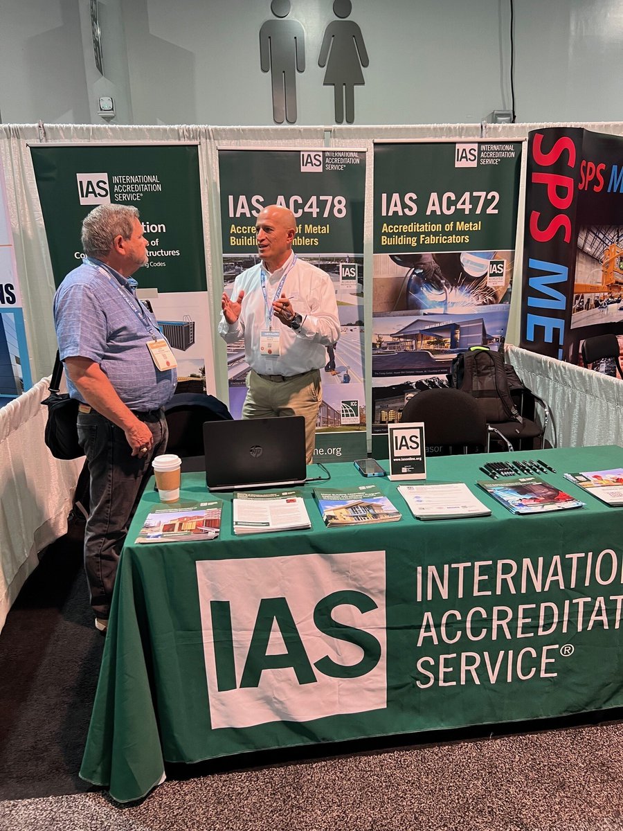IntlAccredSvc's tweet image. Metalcon is taking place today in the Las Vegas Convention Center. If you would like to learn more about the IAS Accreditation Programs for metal building sytems manufacturers and assembers, stop and visit with the IAS team in booth #7023. #IASAccreditation #MetalBuildings #AC472