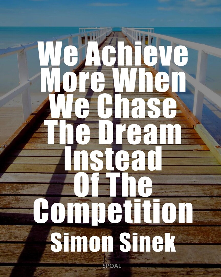 Commodoo_com's tweet image. #PositiveQuote #DailyInspiration #SimonSinek : We Achieve More When We Chase The Dream Instead Of The Competition.