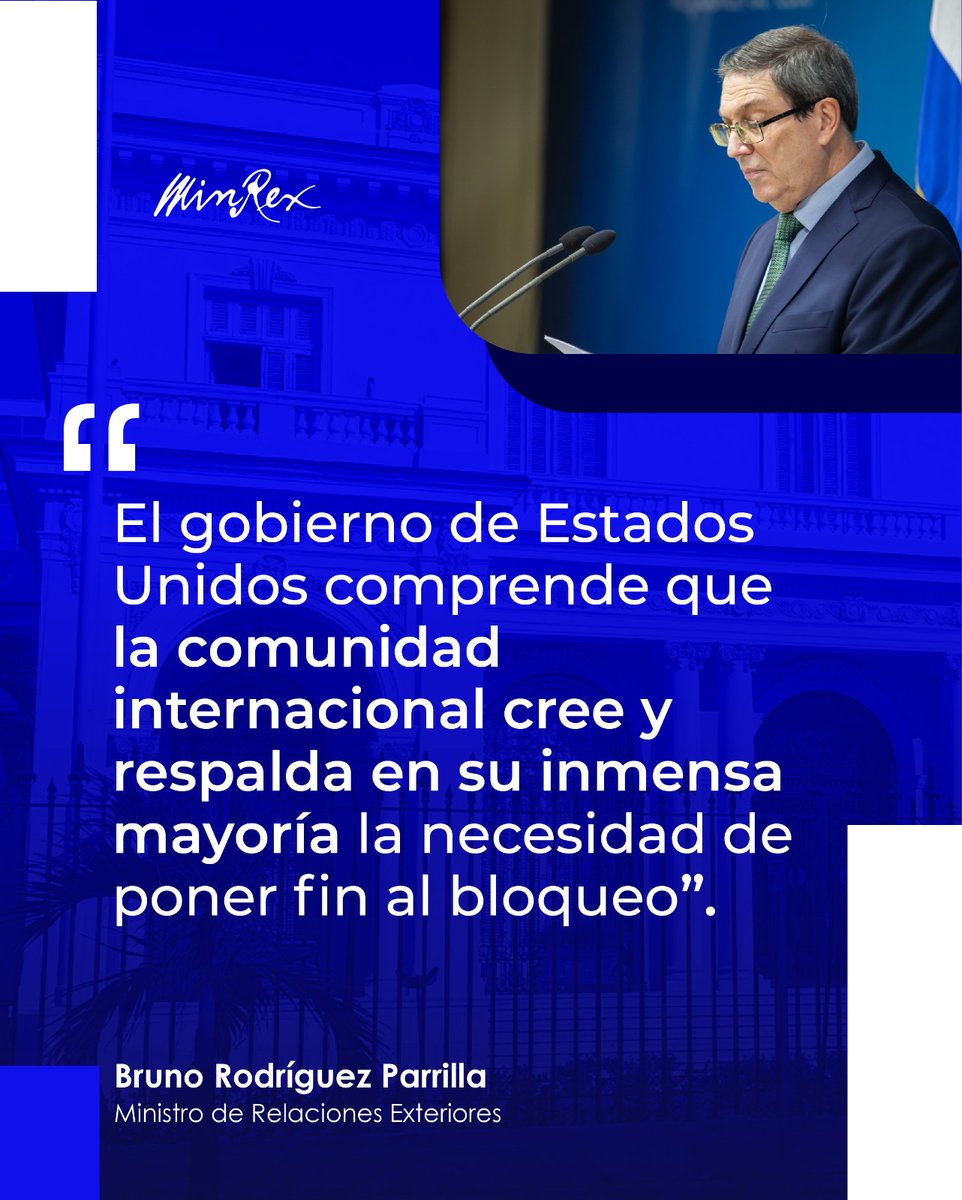 CubaMINREX's tweet image. 🗣️Bruno Rodríguez Parrilla | &quot;La verdad va a prevalecer sobre la presión, el chantaje y la calumnia. Estoy convencido de que el resultado va a ser: la humanidad contra la política del gobierno de los EEUU.&quot;

 #VerdadDeCuba