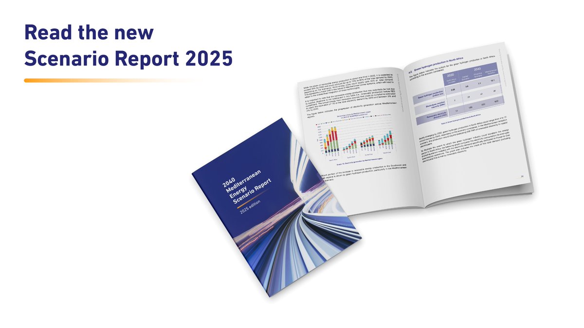 🔋 How will the #Mediterranean power system evolve by 2040?

#MedTSO's new Scenario Report explores 3 possible futures with clean electricity, #GreenHydrogen and electric mobility at the centre.

📘 Read more: tinyurl.com/47dvys8p

#TEASIMED2 #EnergyTransition