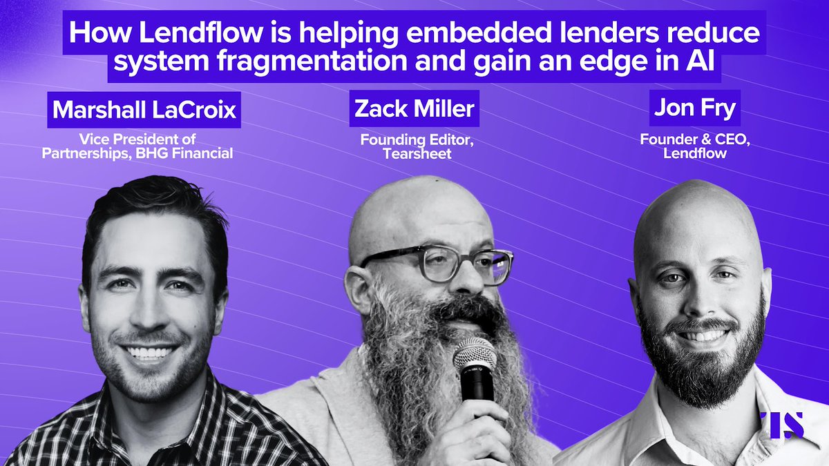 Lenders shouldn’t have to choose between efficiency and great customer experiences.
On the latest <a href="/tearsheetco/">Tearsheet</a>  podcast with <a href="/BHGFinancial/">BHG Financial</a>, we discussed how flexible, embedded lending infrastructure unlocks both.
Listen here 🎧 tearsheet.co/smb-finance/ho…