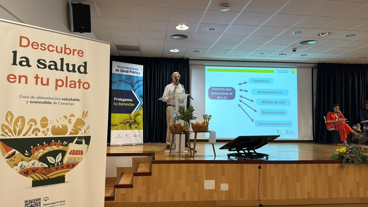 CanSaludable's tweet image. &quot;Plan de Prevención de la Obesidad Infantil en Canarias: objetivos, evolución y desafíos para su implementación&quot; impartido por Juan Manuel Méndez Pérez, Jefe de Servicio de Promoción de la Salud #DGSP,  en las I Jornadas Autonómicas de Alimentación Saludable y Sostenible.