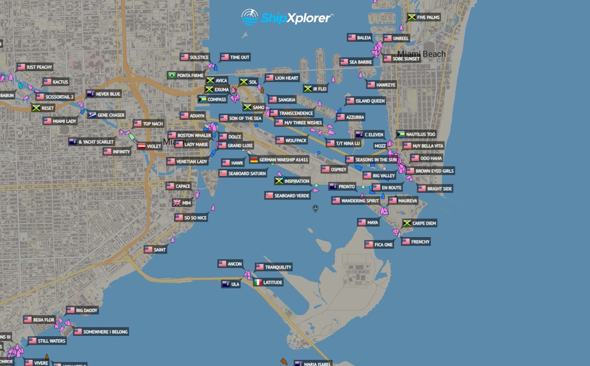 ShipXplorer's tweet image. 🚢 Busy day at Port of Miami!

Check out live ship movements — cargo, cruise &amp;amp; more arriving and departing one of the world’s busiest maritime hubs.

Watch it in real time 🌎👇
shipxplorer.com/@25.76392,-80.…

 #Miami #ShipTracking #MaritimeTraffic