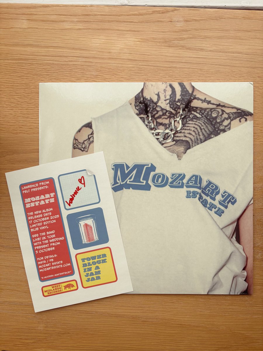 Finally managed to grab a copy of Lawrence/Mozart Estate’s latest masterpiece, Tower Block In A Jam Jar. I’ve played the tiniest part in the making of it. Quite possibly the first time banjo got used on a Lawrence record…🪕