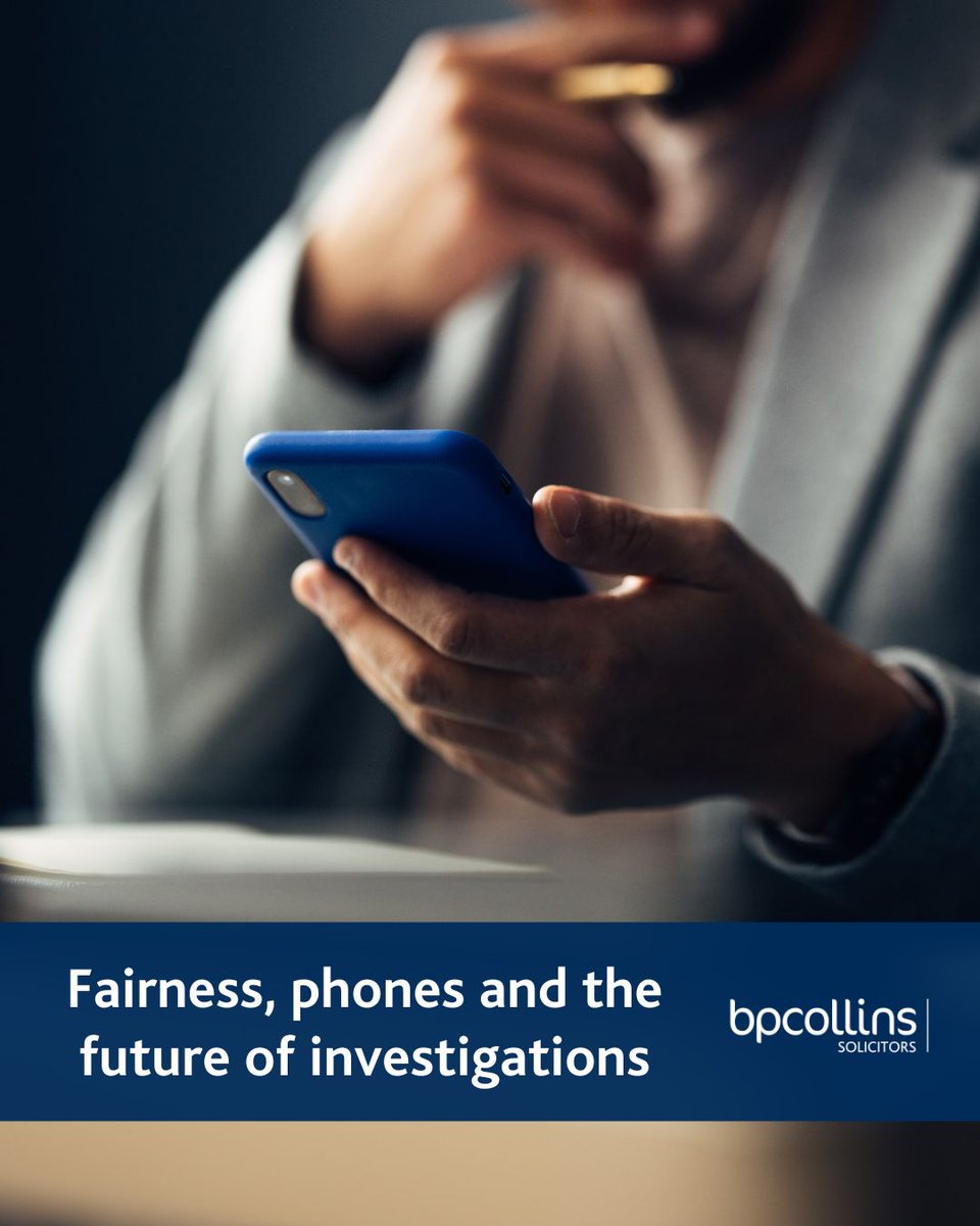 Messages, social posts and location data can reveal context and nuance in investigations, but obtaining that material raises issues about privacy, consent and proportionality. Our criminal team explores how a request for phones can impact investigations: bpcollins.co.uk/fairness-phone…