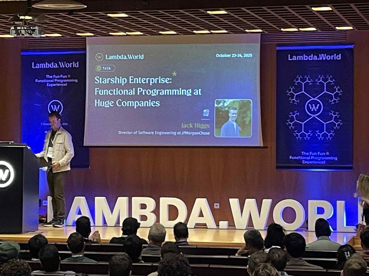Lambda_World's tweet image. Our opening talk at @Lambda_World  commences with 
Starship Enterprise: Functional Programming at Huge Companies presented by Jack Higgs from JP Morgan Chase 
#Lambdaworld #functional_programming