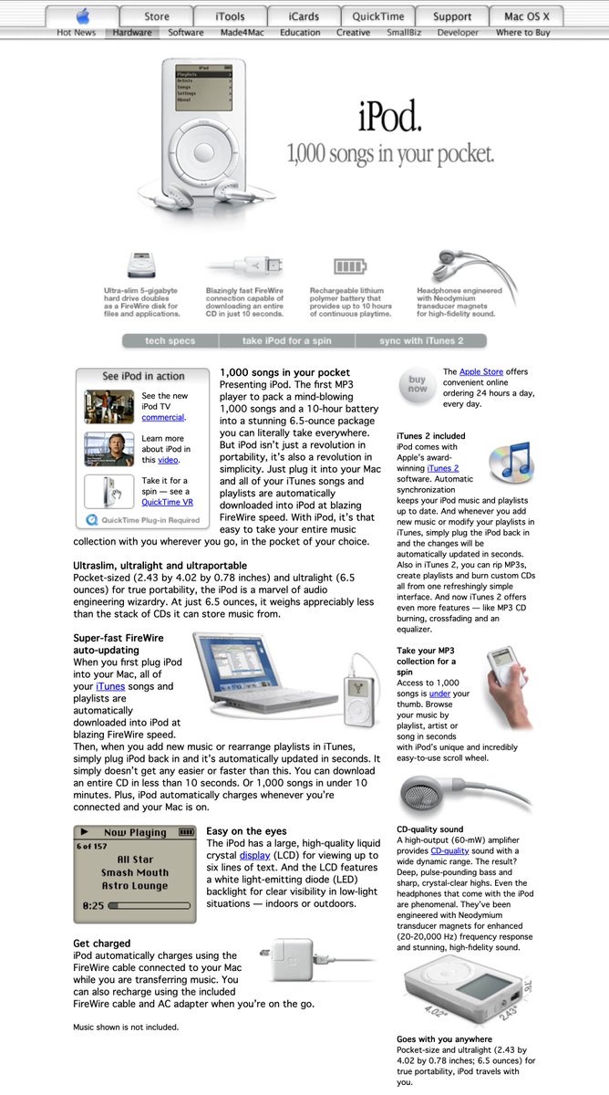 BasicAppleGuy's tweet image. 1,000 songs in your pocket. 🎶
24 years ago today, Apple launched the iPod.