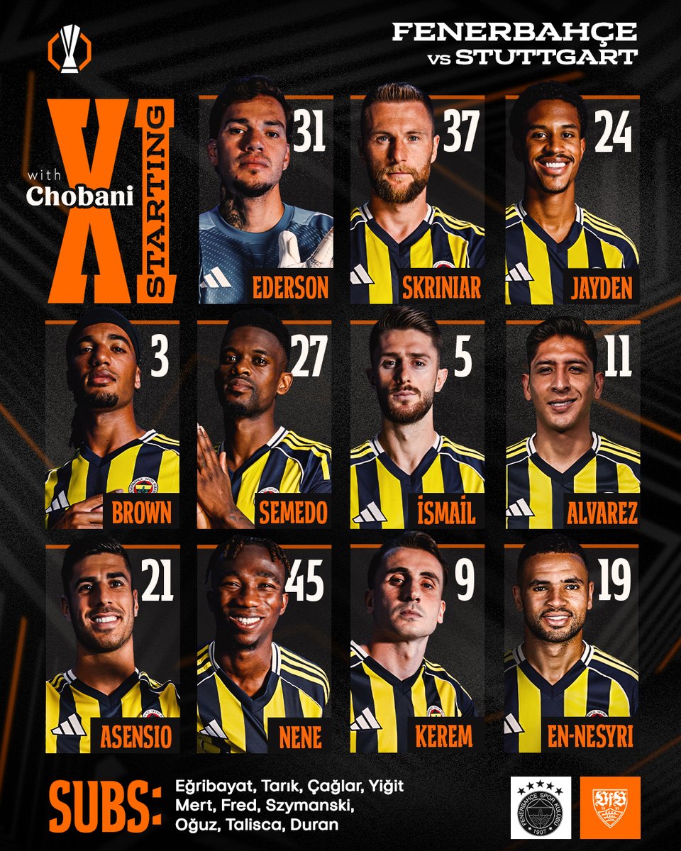 Fenerbahçe SK (@fenerbahce) on Twitter photo 📋 VfB Stuttgart maçı ilk 11'imiz belli oldu.  
#UEL #FBvSTU 📋 VfB Stuttgart maçı ilk 11'imiz belli oldu.  
#UEL #FBvSTU