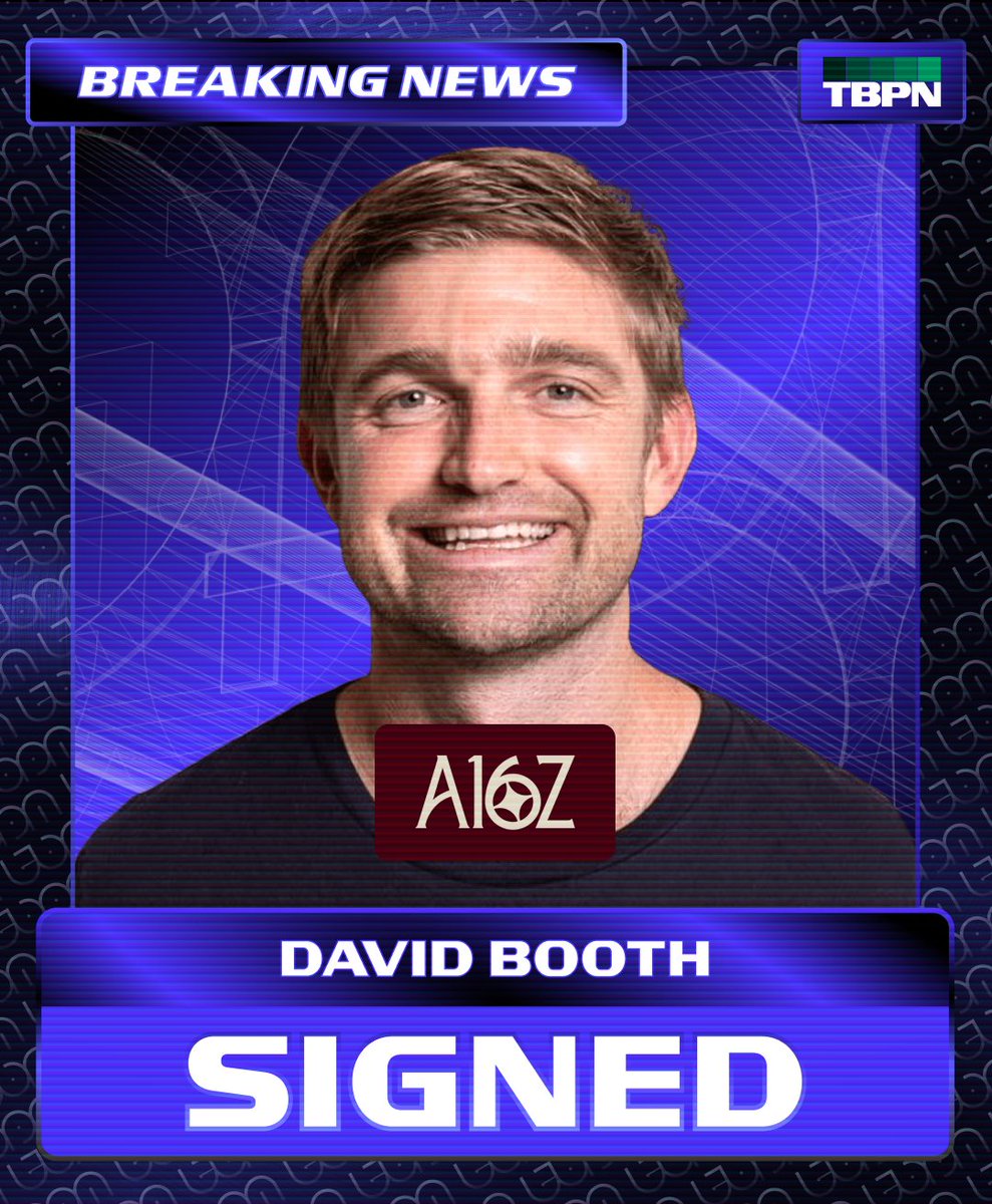 BREAKING: @david__booth has joined @a16z https://t.co/HZXQItZicf