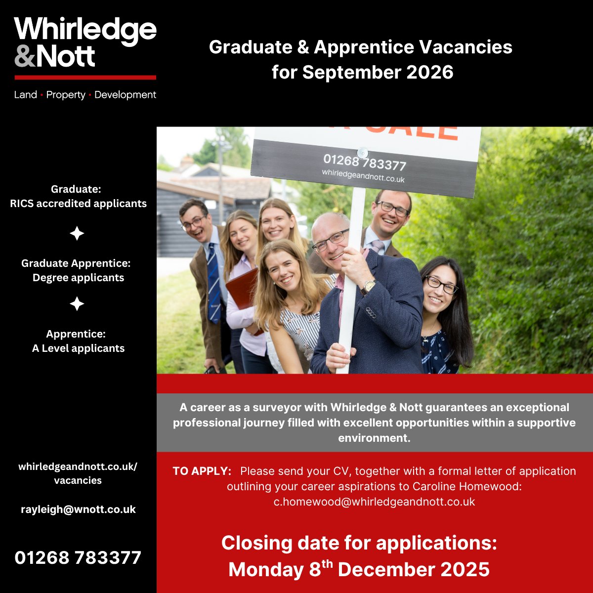 Interested in a career in real estate and rural land? We're taking applications on the following programmes for Sept '26:
Graduate: RICS accredited applicants
Graduate apprenticeship: Degree applicants
Apprenticeship: A Level applicants

How to apply: bit.ly/42TbVpN