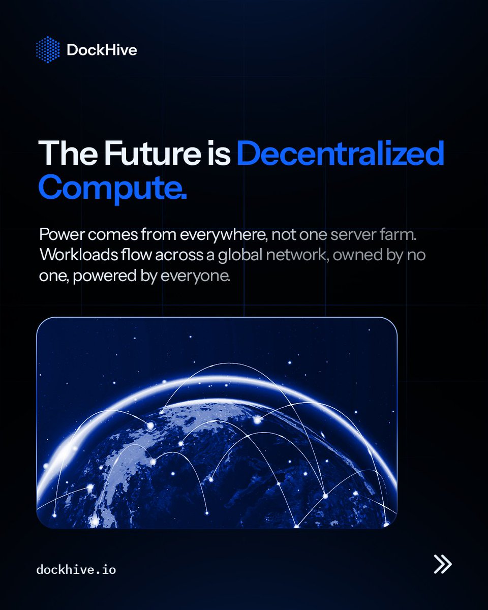 dockhive's tweet image. The internet was built to be open, not owned.
Centralized clouds = centralized risk.
One outage can break the world.
The future is decentralized compute.
Powered by everyone, owned by no one. dockhive.io
#DePIN #Web3 #DecentralizedCloud
