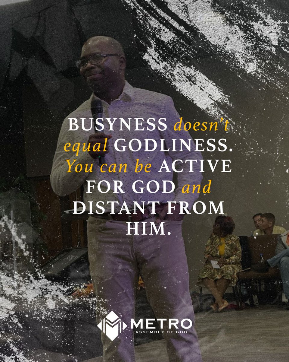 YoMetroAG's tweet image. We can be active in church but still miss Jesus&apos; heart. God desires our attention and affection, not just our activity. Pause, breathe, and talk to Him. Choose closeness with God over busyness. Are you drawing near to Him? #MetroAssemblyOfGod #PresenceOverPerformance