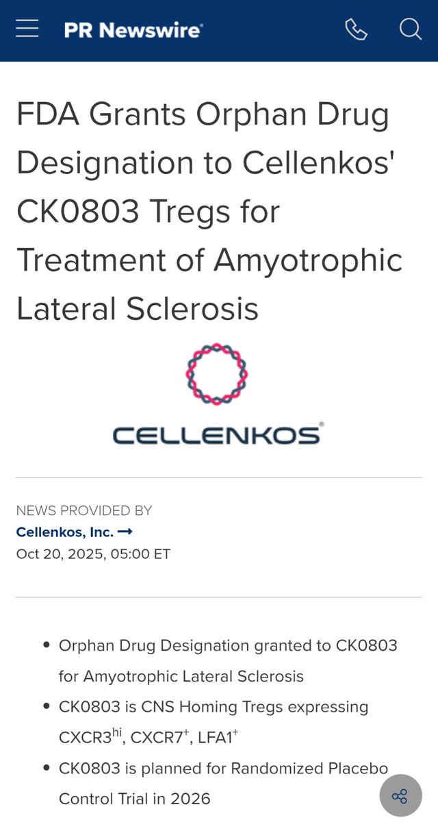 Regularly T cells continue to show much promise as a cell therapy, this time for ALS.