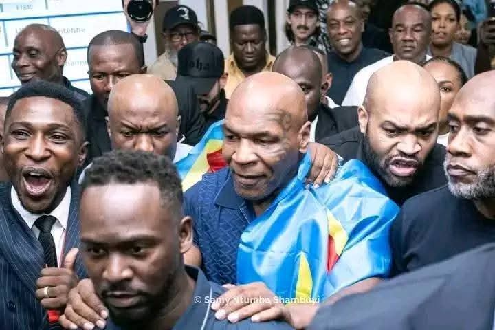 AfricaFactsZone's tweet photo. Mike Tyson visits DR Congo, after tracing his roots to the country.

He met DR Congo's President Felix Tshisekedi during the 50th Anniversary of the Rumble in the Jungle match between Muhammed Ali and George Foreman. https://t.co/mooYzXXFhe
