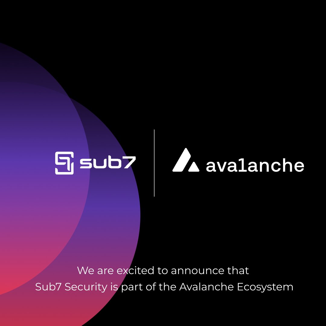 Sub7Security's tweet image. Thrilled to announce Sub7 is officially part of the Avalanche ecosystem!

We&apos;re here to help projects build securely and scale fast on Avalanche. We offer comprehensive services, from smart contract audits and penetration tests to technical due diligence. 

Ensure your foundation…