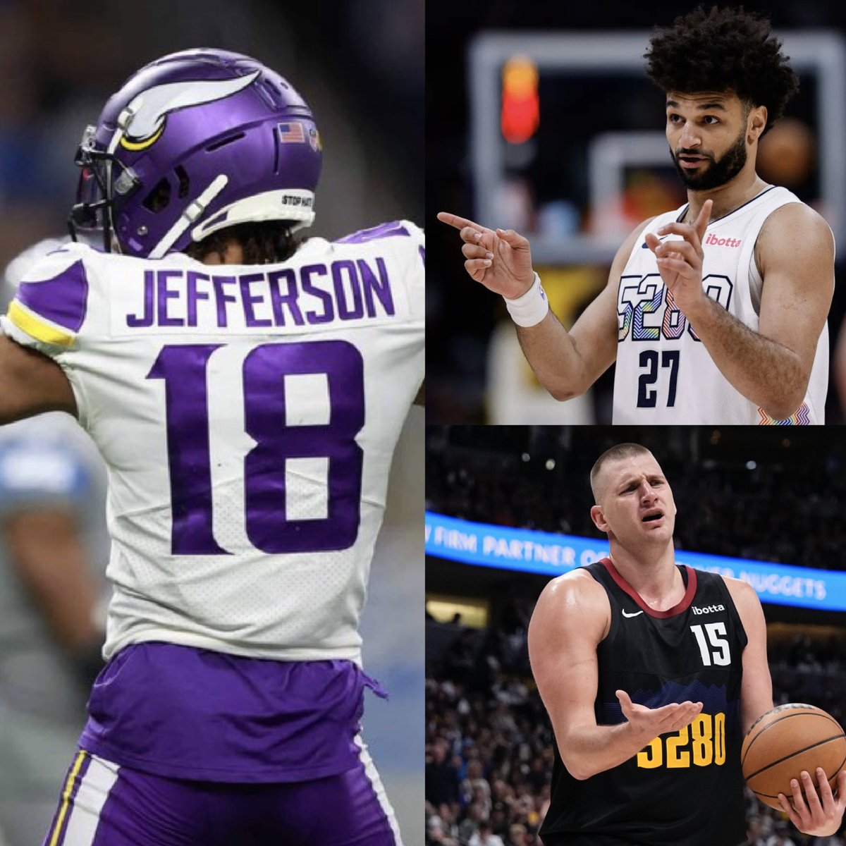 BazarreProps's tweet photo. 🚨 Bazarre’s POTD Betting Card (10/23) 🚨

1️⃣ Justin Jefferson Over 𝟟𝟡.𝟝 𝐑𝐞𝐜𝐞𝐢𝐯𝐢𝐧𝐠 𝐘𝐚𝐫𝐝𝐬 💣🏈
MIN vs LAC

2️⃣ Jamal Murray Over 𝟠.𝟝 𝐑𝐞𝐛𝐨𝐮𝐧𝐝𝐬 + 𝐀𝐬𝐬𝐢𝐬𝐭𝐬 💣🏀
DEN vs GSW

3️⃣ Nikola Jokic Over 𝟙𝟘.𝟝 𝐑𝐞𝐛𝐨𝐮𝐧𝐝𝐬 💣🏀
DEN vs GSW

#POTD #SportsBetting #BazarreProps #GamblingTwitter #NFL #NBA #PlayerProps #Pikkit #Winible 💰🔥🏀🏈