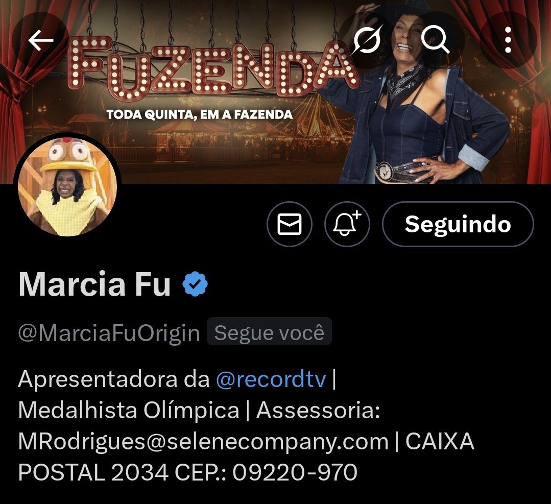 🚨Urgente! Márcia Fu ainda me segue.