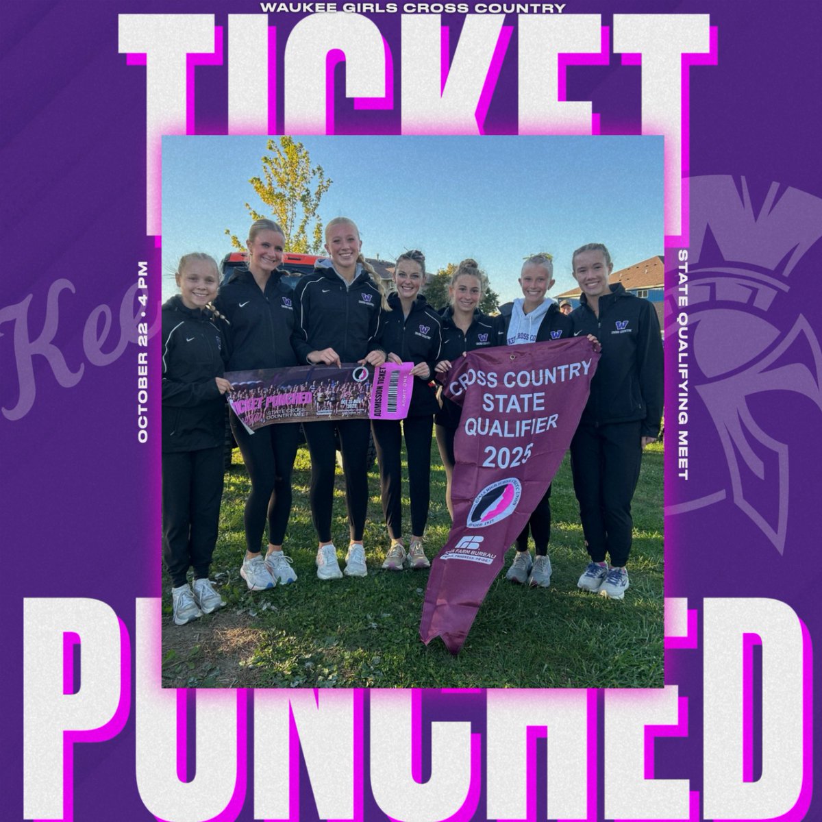 waukee_warriors's tweet photo. Congratulations to the Waukee girls cross country team for qualifying for the 2025 State Cross Country Meet, the program’s fourth consecutive appearance and 20th in the past 21 years! 🏃‍♀️
🟣 State Meet: Fort Dodge - Saturday, Nov 1 at 10:30am
#GoWarriors https://t.co/lk5AngZ2Ei