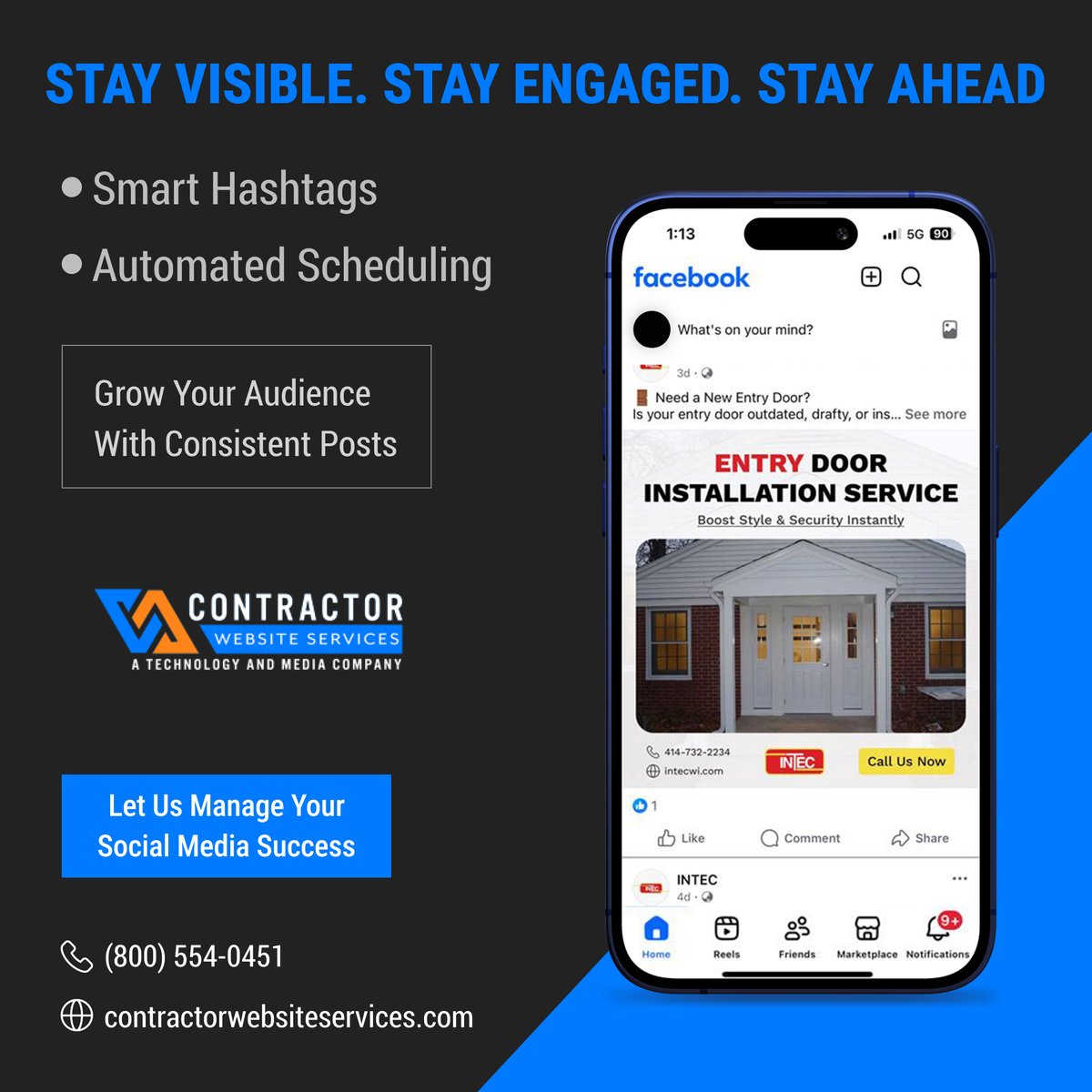 contractorsweb's tweet image. Stay active &amp;amp; relevant on every platform!

Our Social Media Posting Services handle hashtags, scheduling &amp;amp; engagement, so you can focus on your work.

Let’s grow your social presence today!

📞 (800) 554-0451 | 🌐 contractorwebsiteservices.com

#SocialMediaManagement #ContractorSuccess