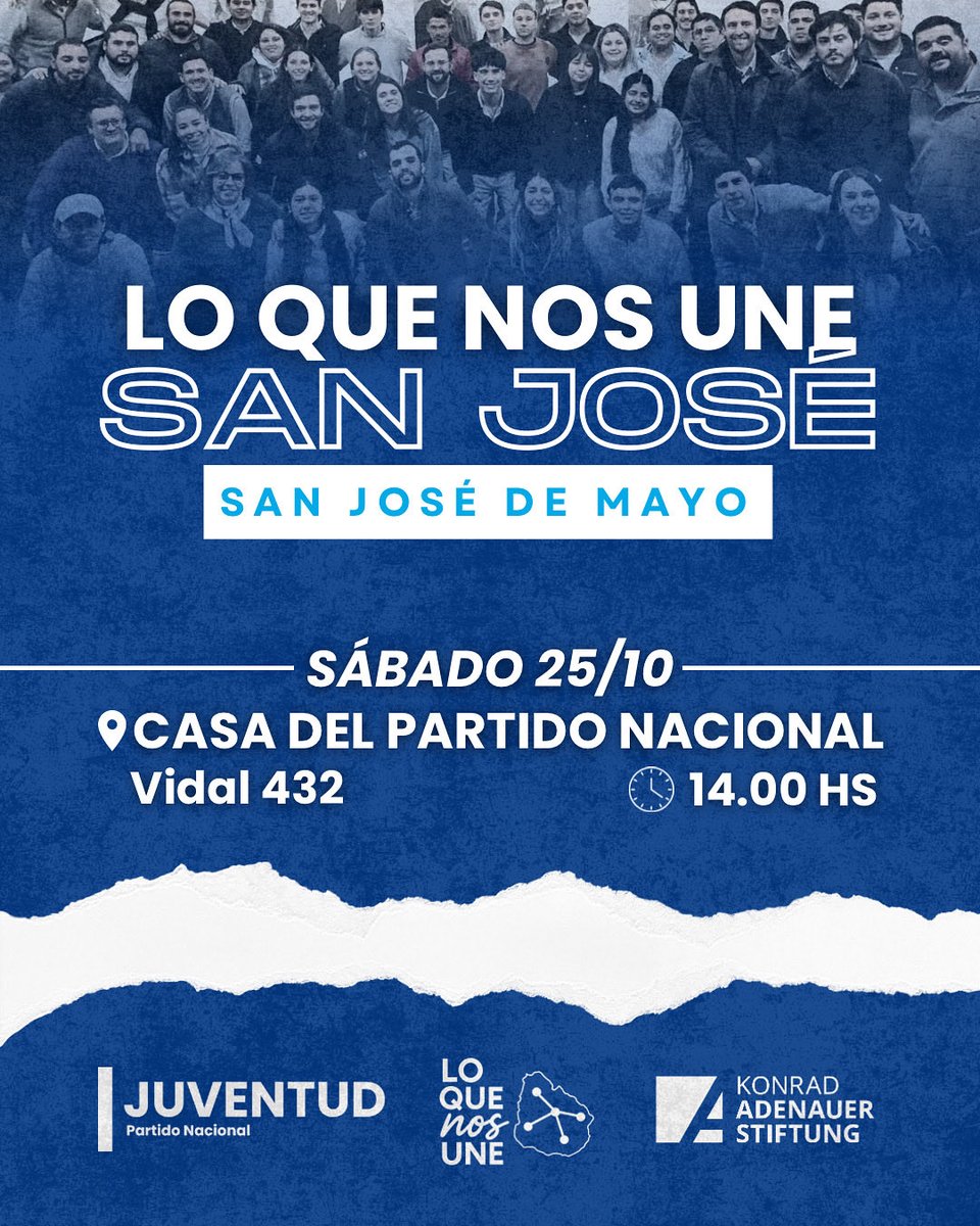 Porque el Partido Nacional lo hacemos entre todos: este sábado nos encontramos con @pnacionaljoven para seguir construyendo juntos 🇺🇾