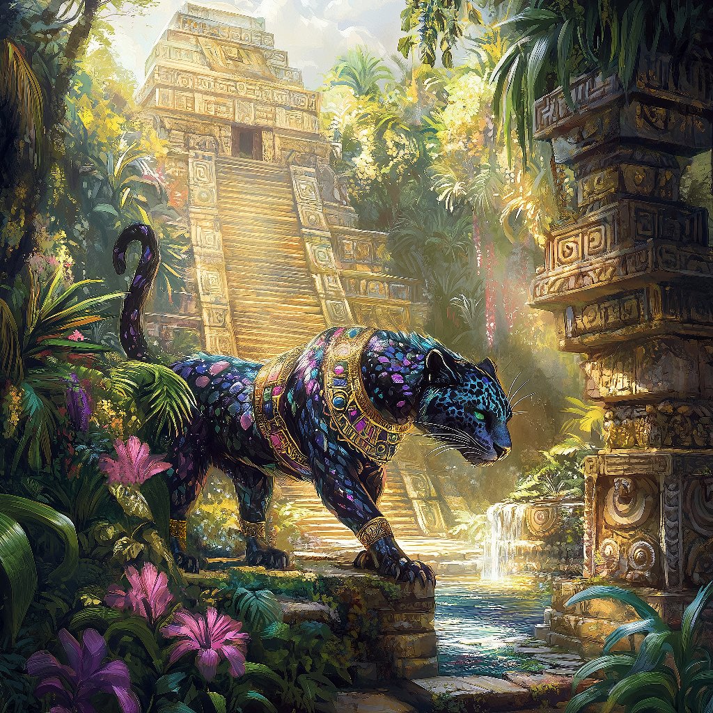 Jaguar Warrior #11 going out to one of our presale minters and she is a an amethyst-hued stone cold killer!

Tenochtitlans continue to deliver custom 1/1 works of art to its holders and they are available as texture-printed Giclees as well!