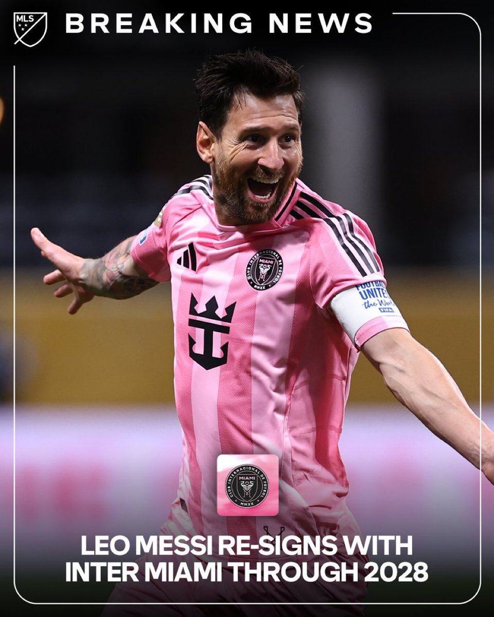 Confirmado por la MLS: #Messi firmó hasta finales del 2028.