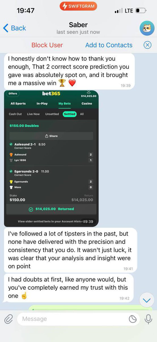HAPPY CLIENT  🔥✅
👍If you can't trust me then you can’t find someone better than me 
🎊Congratulations To All Other Clients And Thank You For The Trust all, Play With The Best 🎉
Message me for more details on next fixed t.me/+iJWoYVIlE741Z…

t.me/+iJWoYVIlE741Z…