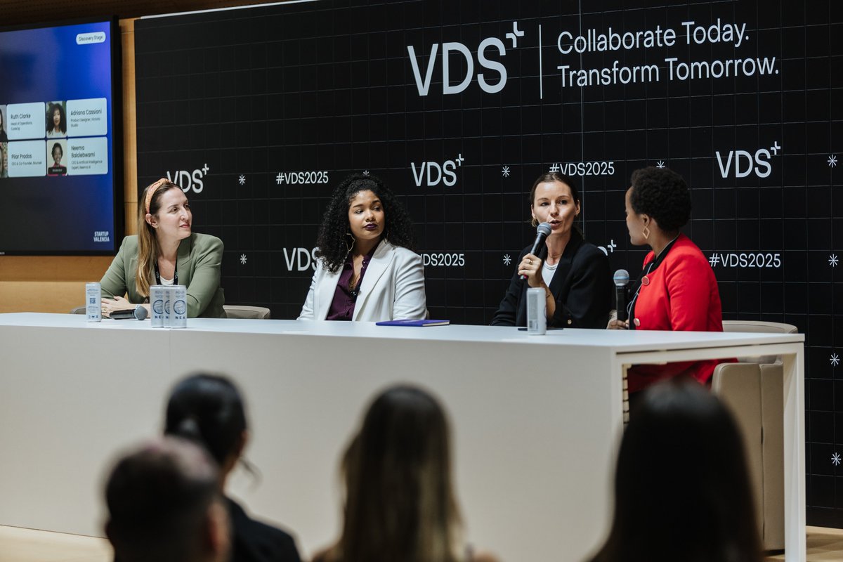 VDS_event's tweet image. 👩‍🦰 We’re talking about “Women Shaping the Digital Future” 

Featuring 👉 Ruth Clarke, Head of Operations at CodeOp; Adriana Cassiani, Product Designer at Victoria Studio; and Pilar Prados, CEO &amp;amp; Co-Founder at @bounsel. Moderated by @NeemaBal, CEO &amp;amp; Artificial Intelligence Expert…