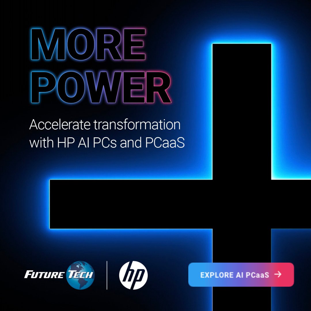 Future Tech’s PCaaS + <a href="/HP/">HP</a> AI PCs lets businesses harness AI without the high costs, long deployments, or increased risk.

Explore how we combine productivity acceleration, cost efficiency, stronger security, and future-readiness into one solution ➡️ go.ftei.com/pcaasfthp