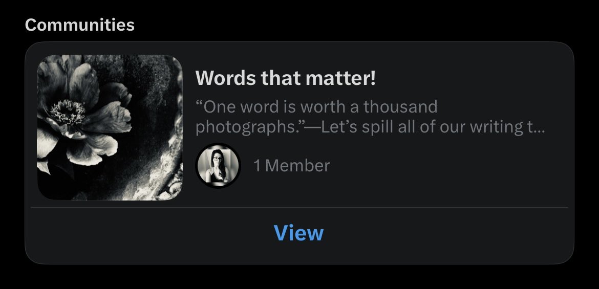 wordsbyquillink's tweet image. Check out my new #community page I set up for all writers!! I hope all of you can enjoy a new experience by joining today 🔥🔥🔥🔥🔥
#WritingCommunity
#poetrycommunity
#CommunitySupport
#communities